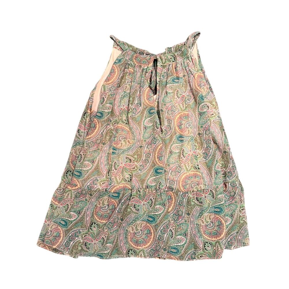 AllSaints Green Pink Paisley Halter Style Blouse US 6